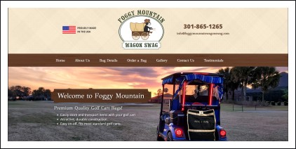 Foggy Mountain Wagon Swag website header.