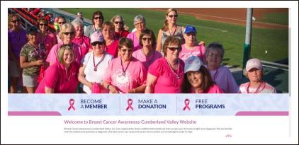 Breast Cancer Awareness Cumberland Valley website header