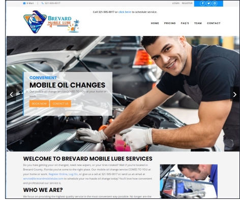 Brevard Mobile Lube website screenshot