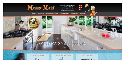 Messy Maid website header