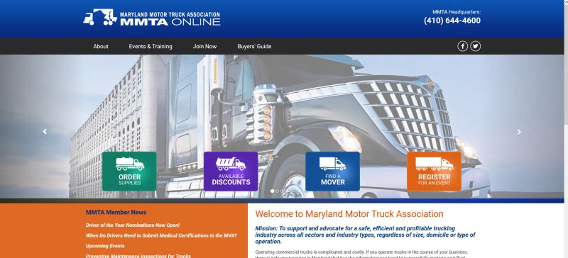 Maryland Motor Truck Association website screenshot