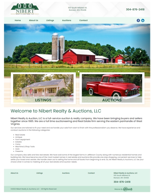 Nibert Realty & Auctions Website