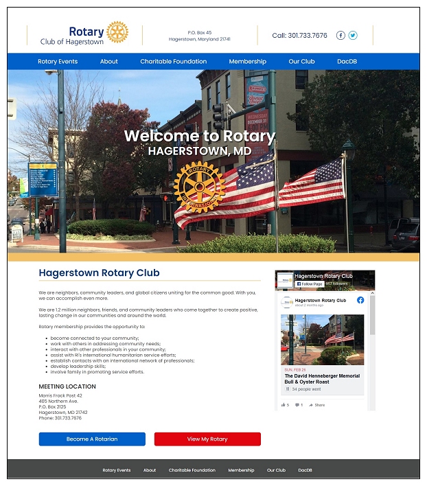 Hagerstown Rotary Club website header