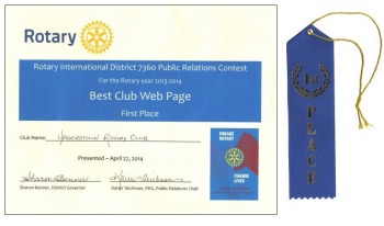 Best website award from Rotary