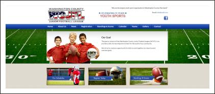 Washington County Junior Football League website header